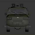 Military Green Armored Vehicle With Roof Mounted Equipment Off Road Tires And Sturdy Design