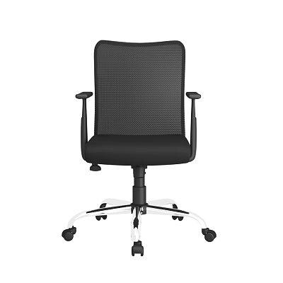 Black Mesh Back Office Chair With Adjustable Armrests And Rolling Casters 3d model
