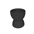 Modern Black Striped Side Table With Circular Stacked Design And Smooth Surface 3d model