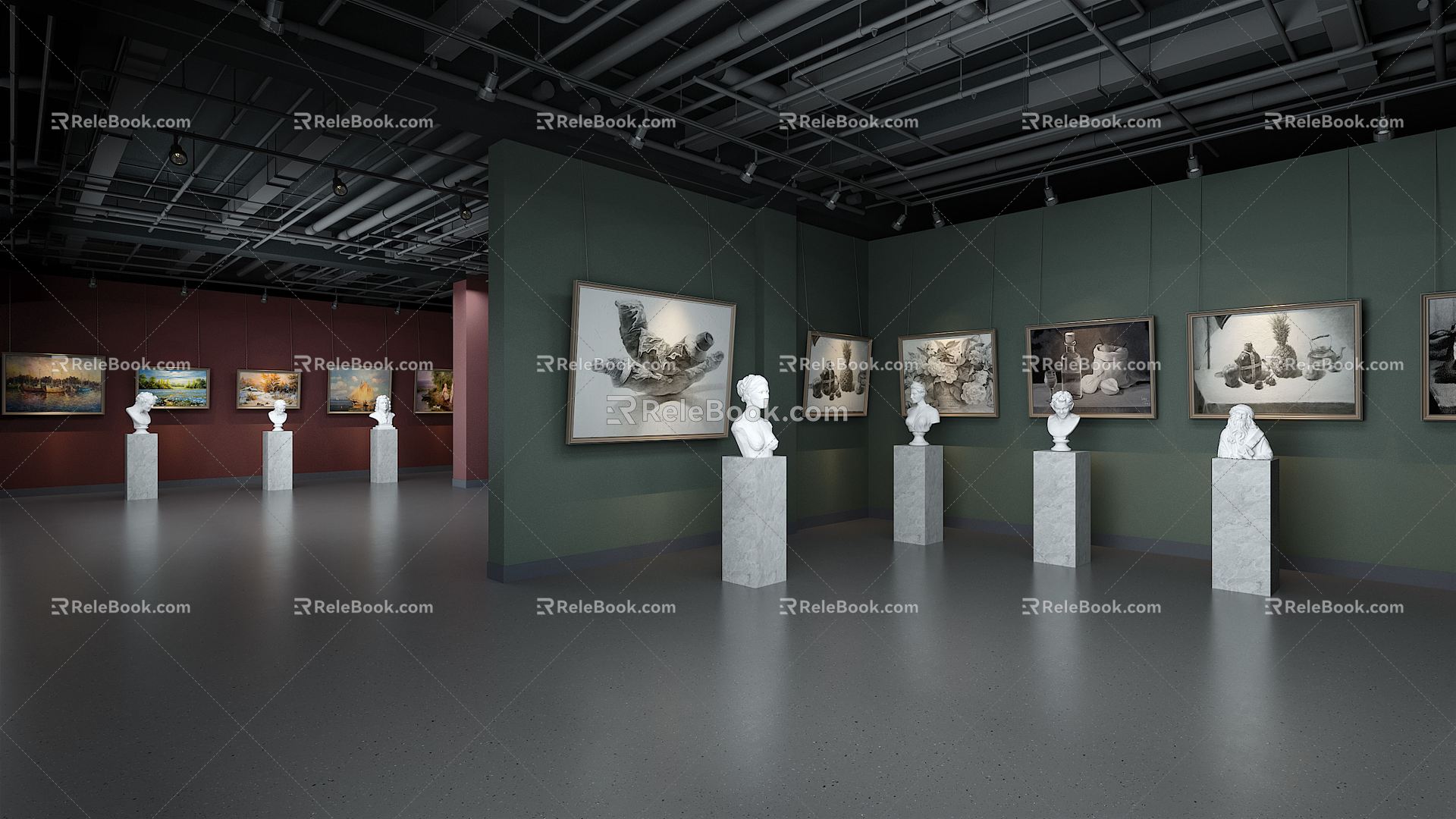 Modern Exhibition Hall Gallery Exhibition 3d model