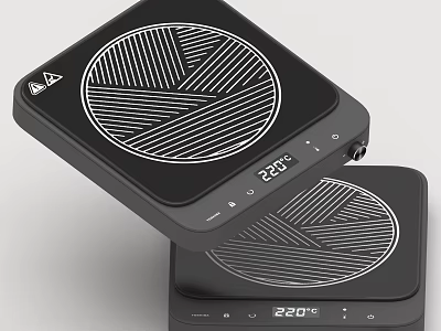 Modern Black Induction Cooktops With Digital Temperature Display For Kitchen Use 3d model
