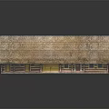 Traditional Building With Thatched Roof Long Wooden Structure And Glass Windows