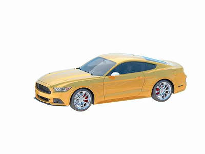 Yellow Two Door Sports Car With Sleek Body Design And Alloy Wheels Exterior 3d model