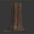 Rustic Wooden Stump Featuring Natural Grain Texture On Solid Stone Base 3d model