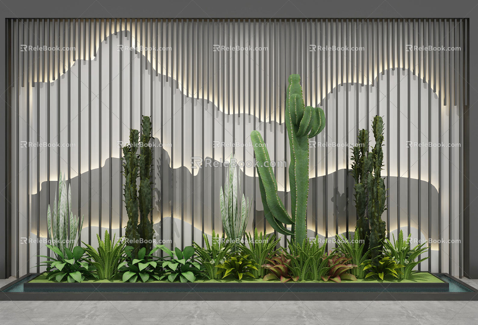 Modern plant landscape gardening sketch 3d model