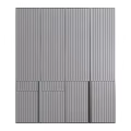Modern Wardrobe Interior Design With Vertical Stripes And Metallic Handles 3d model