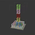 Industrial Green Metal Tower Equipment With Frame Structure And Base Platform Transparent Enclosures