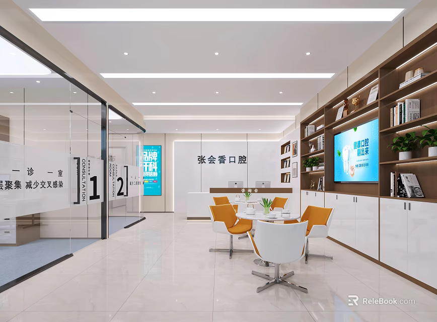 Modern Dental Clinic With One Treatment Room per Patient Private Hygienic Space 3d model 