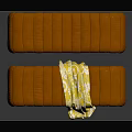 Orange Modern Sofa Bench with Quilted Design and Yellow Throw Blanket in Contemporary Setting