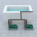 Industrial Equipment System Featuring White Tank Green Pumps And Liquid Transport Pipes