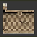 Wooden Skate Ramp With Checkerboard Design Featuring Grand Prix And Olympic Skate Park Logos