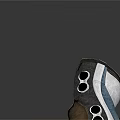 White Brown Blue Five Finger Gloves With Loop Details And Pair