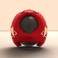 Red Bicycle Helmet with Smooth Glossy Surface and Ventilation Holes 3d model