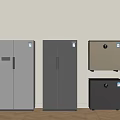 Different Style Refrigerators Featuring Double Single Doors And Modern Color Designs 3d model