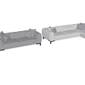 Spacious Modern Gray Sectional Sofa With Comfortable Cushions And Metal Legs 3d model