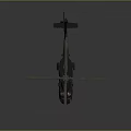 Dark Green Military Utility Helicopter With Main Rotor Blades And Landing Gear