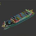 Modern Container Ship With Colorful Cargo Containers And Blue Hull For Maritime Transport