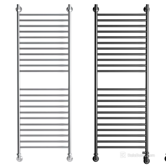 Practical Washing Daily Use Storage Racks in Black Silver Striped Design 3d model 