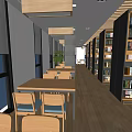 modern library 3d model