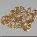 Off Road Car Model Featuring Large Tires Chassis Frame And Suspension System 3d model