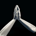 Smooth Praying Hands Sculpture Artistic Carving Detailed Design on Black Background