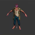 Man Wearing Floral Shirt White Tank Top Blue Jeans And Sandals With Tattoos Standing