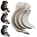 Modern Curved Wall Decor With White Black Brown Wave Shaped Design For Home Interior