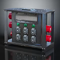 Industrial Electrical Control Panel With Digital Display Green Buttons Red Switches And Metal Frame