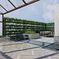 Garden Greenhouse Interior With Transparent Glass Walls Roof Herringbone Wooden Flooring Dining Table Chairs