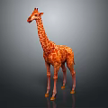 Realistic Spotted Giraffe With Long Neck Standing Gracefully On Gray Background 3d model