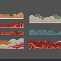 Colorful Traditional Cloud Patterns With Various Hues For Artistic Decorative Designs