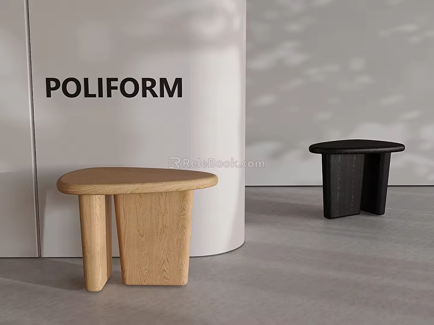 Nordic Solid Wood Side Table Round Table Light Luxury Storage Coffee Table Corner Table 3d model