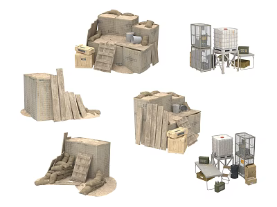 Industrial Grade Equipment Featuring Machinery Tools Storage Bins And Heavy Duty Components 3d model