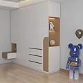 Cream style wardrobe top wardrobe open wardrobe 3d model