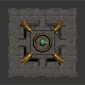 Ancient Ornate Structure With Golden Dragons Green Gemstone Carved Details And Stone Steps