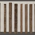 Rustic Wooden Pillars With Natural Texture Arranged In A Row For Interior Space