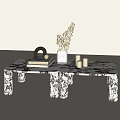 Middle ancient style stone coffee table 3d model