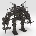 Intricate Mechanical Creature With Giant Metal Structure And Gear Components 3d model