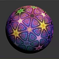 Colorful Spherical Decorative Ornament Set With Ornate Geometric Patterns And Vibrant Hues