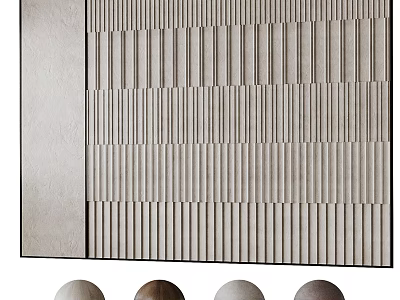 Modern Textured Background Wall With Vertical Striped Pattern And Neutral Color Palette 3d model