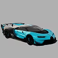 Blue And Black Supercar With Sleek Design And Sporty Exterior Features
