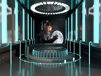 Modern Exhibition Hall Science and Technology Sense Exhibition Hall 3d model