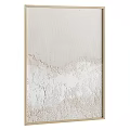 Two Gold Picture Frames With Light Colored Textured Canvas Artwork 3d model