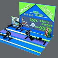Interactive Experience Zone For Sports Challenge With Rowing Machine And Public Engagement 3d model