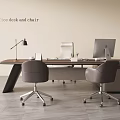 High End Modern Office Desk And Chair Combination For Comfortable Stylish Contemporary Workspace