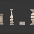 Various Carved Stone Decorative Pedestals And Pillar Bases For Decoration