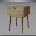 Wooden Nightstand With Simple Design Light Wood Color And Four Slim Legs