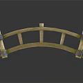 Traditional Wooden Arch Bridge With Railings Steps And Stone Garden Accents