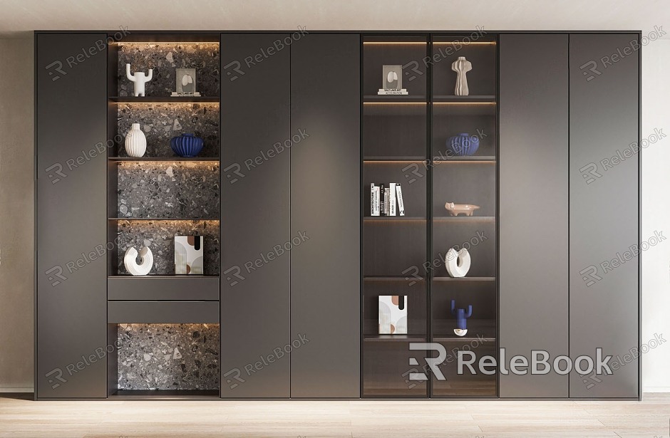 Modern Bookcase Decorative Cabinet Display Cabinet model