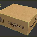 Amazon.in Brown Cardboard Shipping Box With Logo Text On Black Background